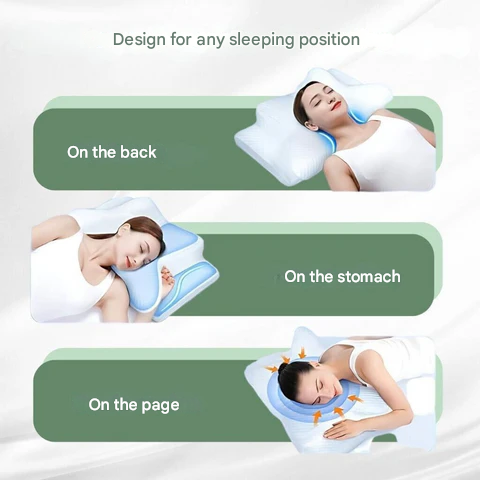 Wearclo | Orthopedic Pillow | Ergonomic Support for Neck and Back | Memory Foam