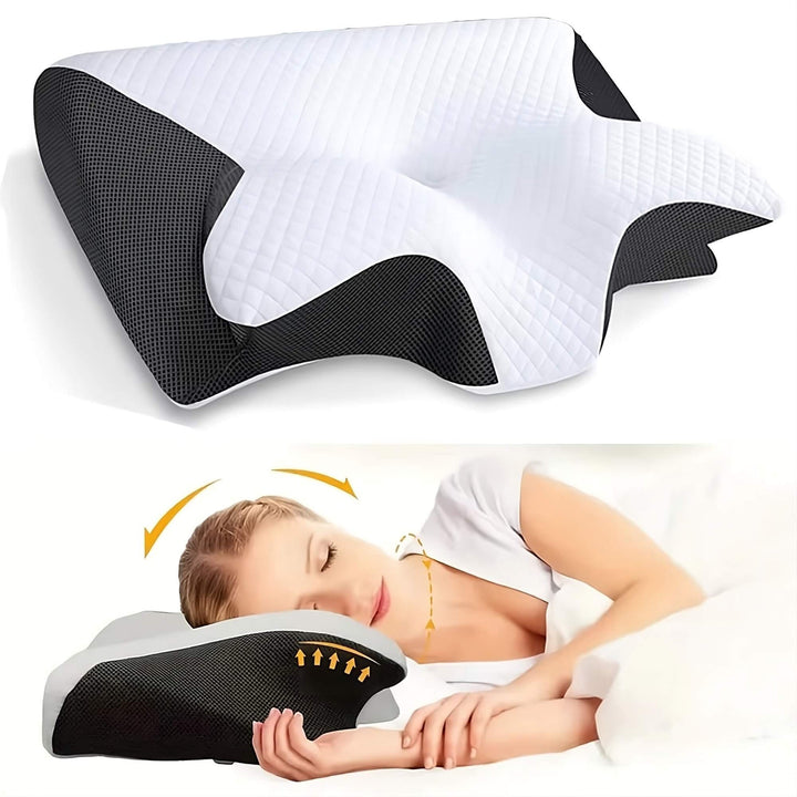 Wearclo | Orthopedic Pillow | Ergonomic Support for Neck and Back | Memory Foam